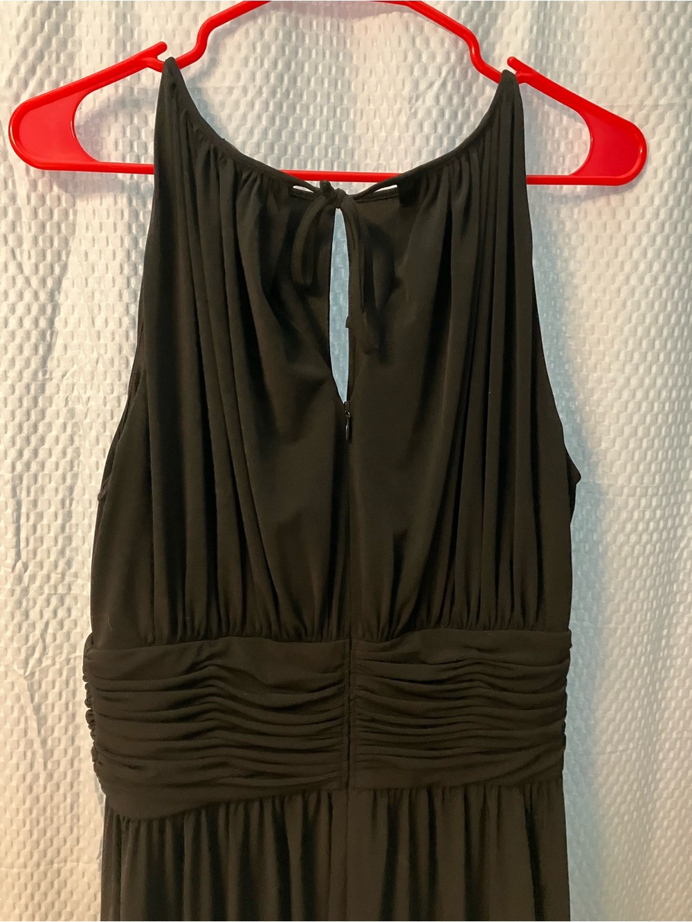 White House Black Market Black Sleeveless Halter Ruched Waist Tunic